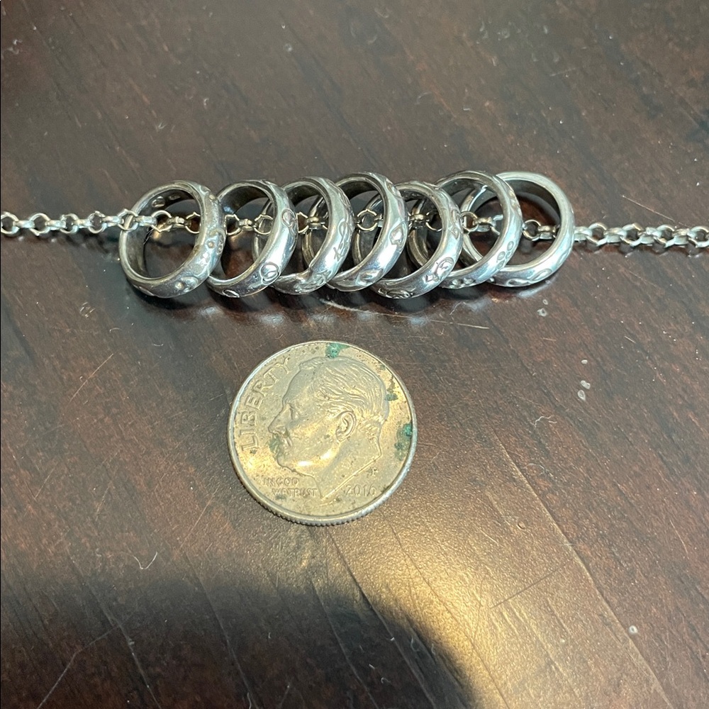 Sterling Silver 7 Rings of Luck Necklace - Picture 5 of 6